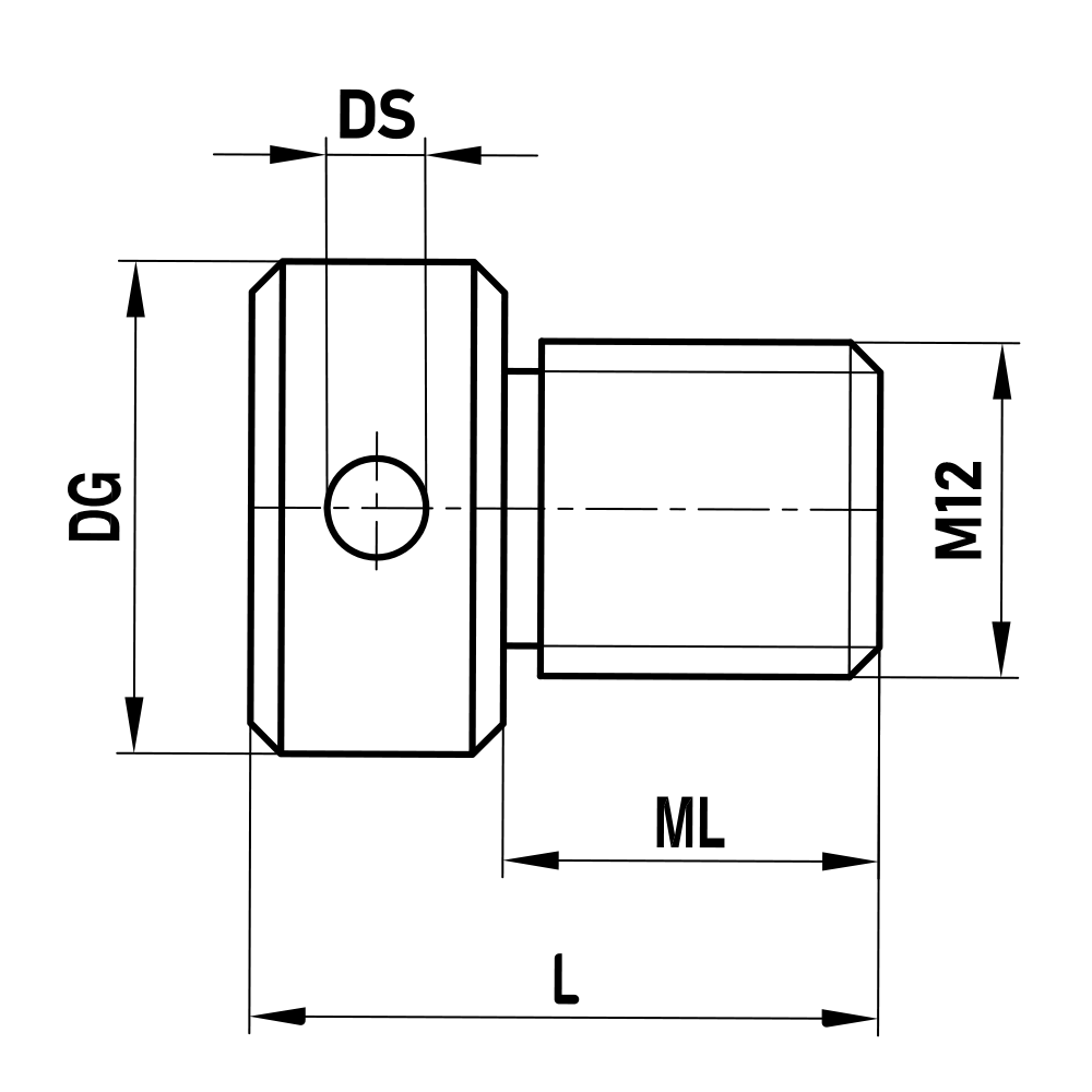 Drawing of product GW M1 200 20 025