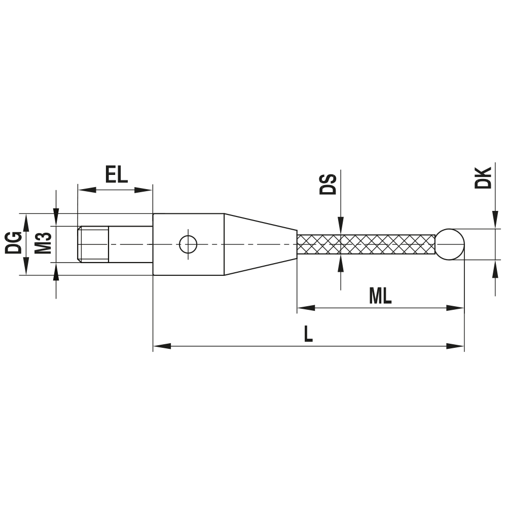 Drawing of product TC M3 S30 05 030