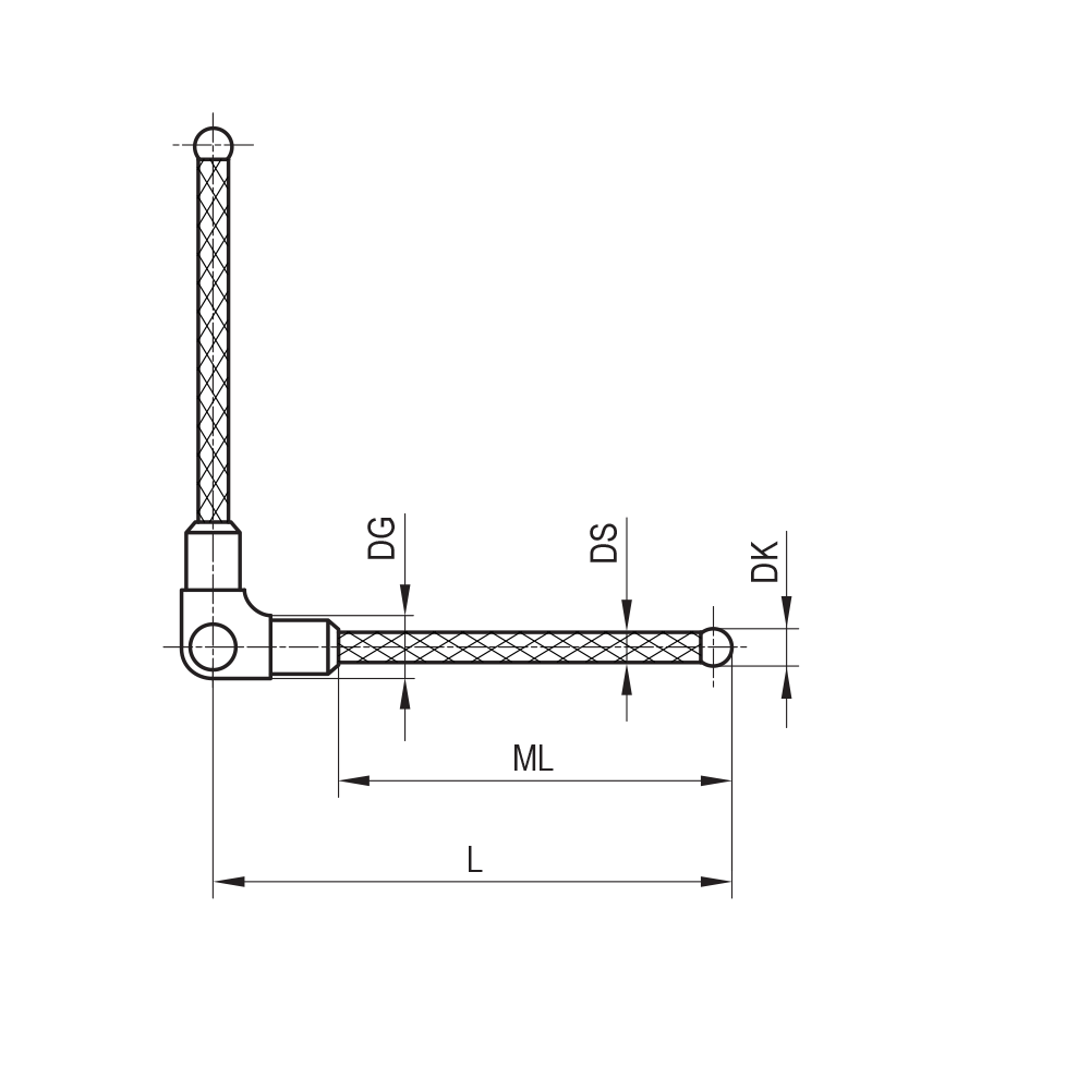 Drawing of product SC M3 030 05 030/90°