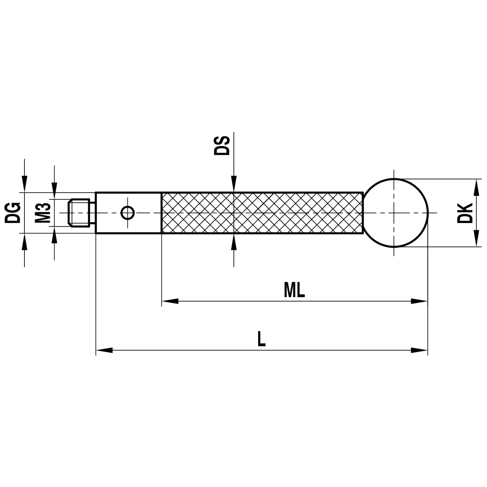 Drawing of product TC M3 080 05 125